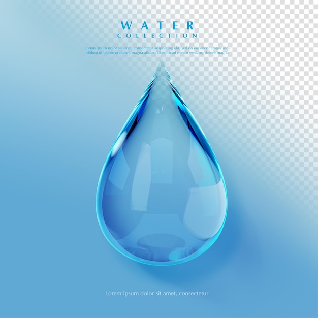 PSD 3d render water collection