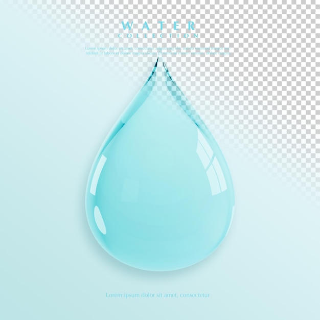 PSD 3d render water collection