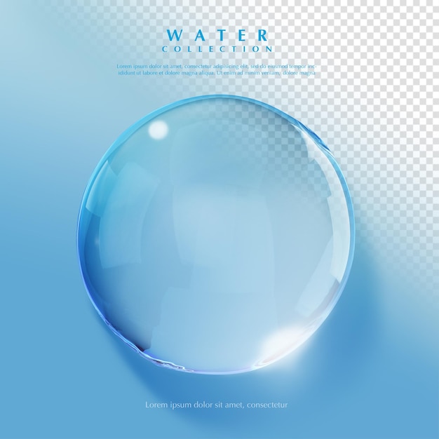 PSD 3d render water collection