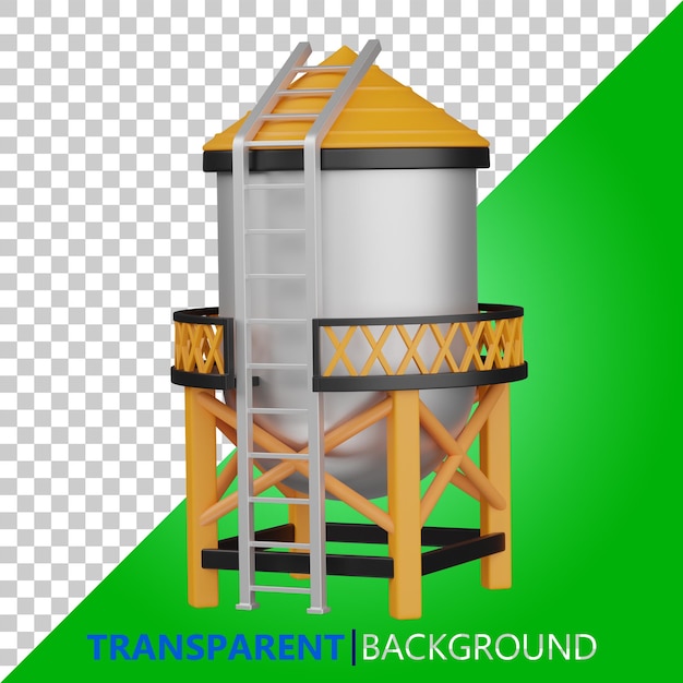 3d render water tank illustration