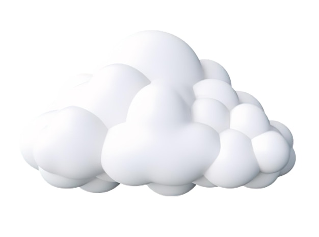 PSD 3d render of weather cloud isolated on transparent background