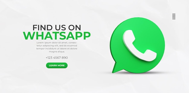 3d render whatsapp business promotion banner