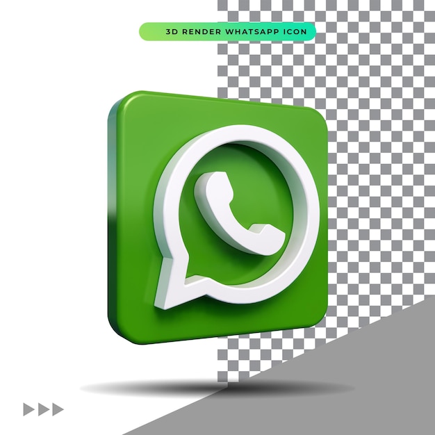 3D визуализация значок WhatsApp изолированные