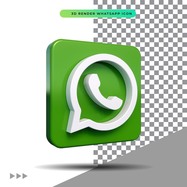 3d render icona whatsapp isolata