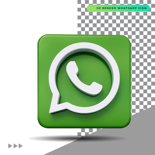 3D render whatsapp pictogram geïsoleerd