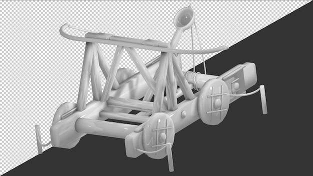 PSD 3d render white catapult