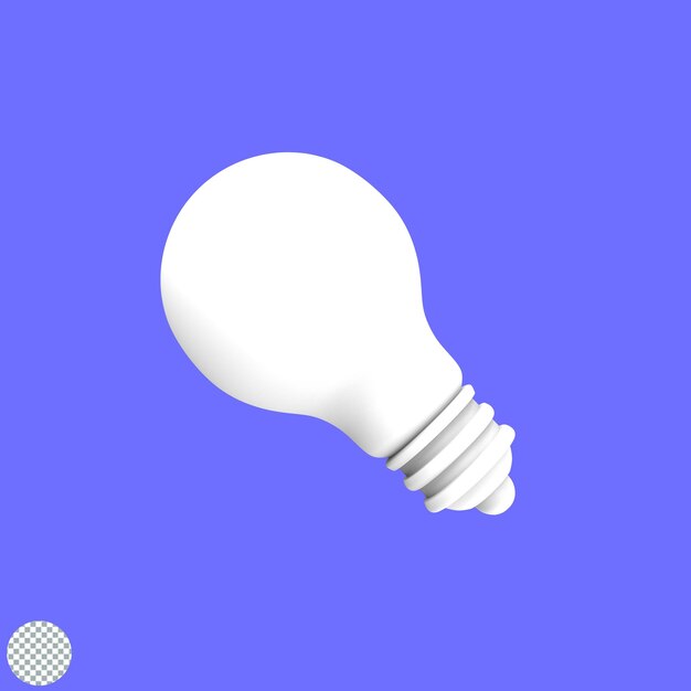 3d render white light bulb idea concept 3d illustration