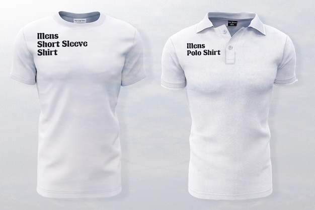 3d визуализация белого макета футболки и футболки
