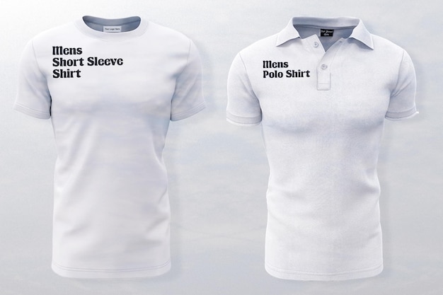 3d render white  polo and tshirt mockup