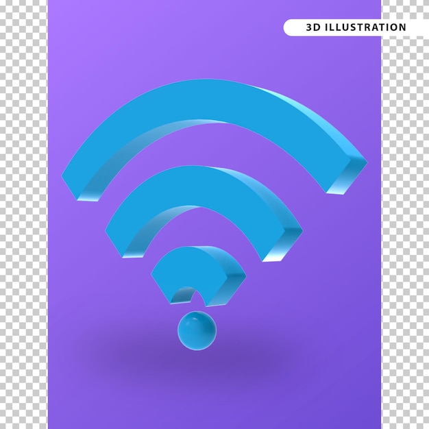 3d render wi-fi pictogram ontwerpconcept