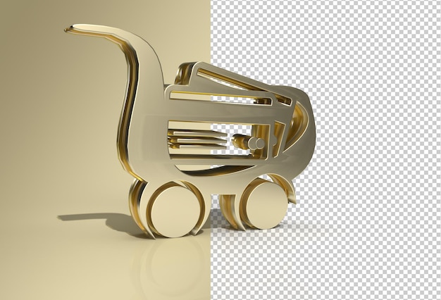 3D Render Winkelwagenpictogram Transparant Psd-bestand