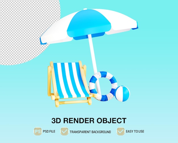 PSD 3d render witaj lato z tekstem letni dzień