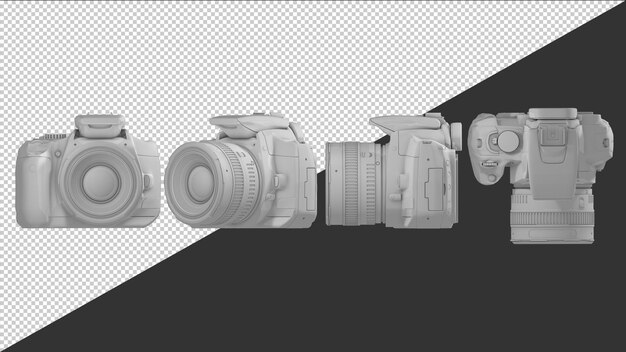 PSD 3d render witte camera