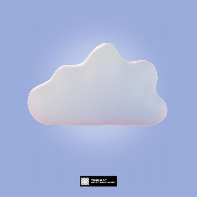 PSD 3d render wolk geïsoleerd pictogram