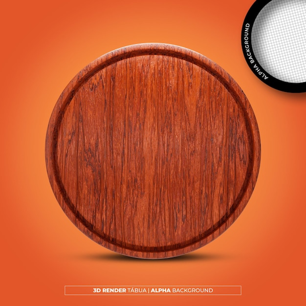 PSD 3d render wooden board for composition