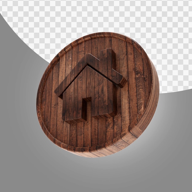 Icona di legno rendering 3d