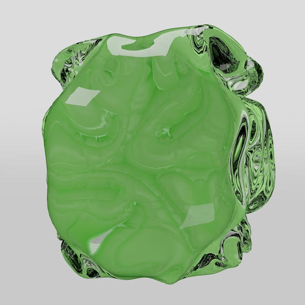 PSD 3d render wrap plastic shape object