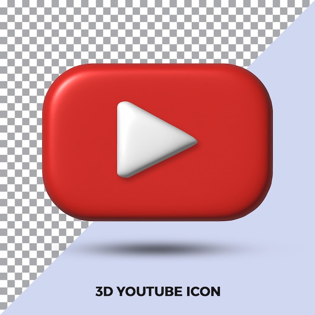 Изолированная иконка 3d рендеринга youtube