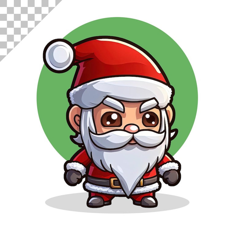 PSD 3d render z cute santa claus charicature