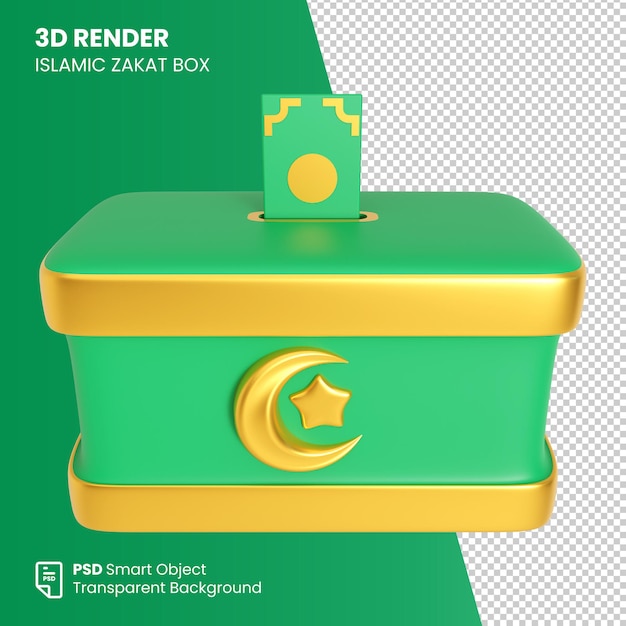 PSD scatola di zakat di rendering 3d