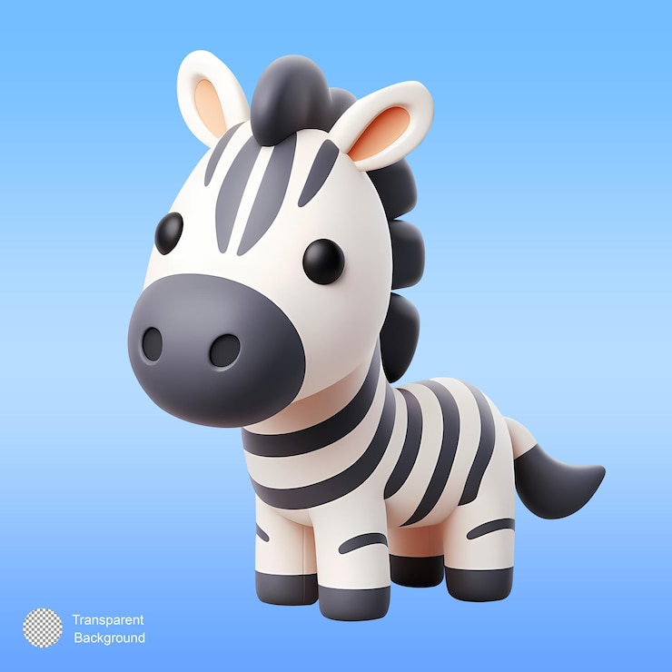 3Dレンダリング ゼブラ トイ カートゥーン スタイル