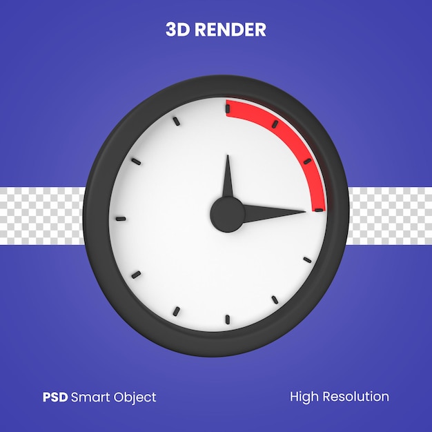3d render zegara na białym tle