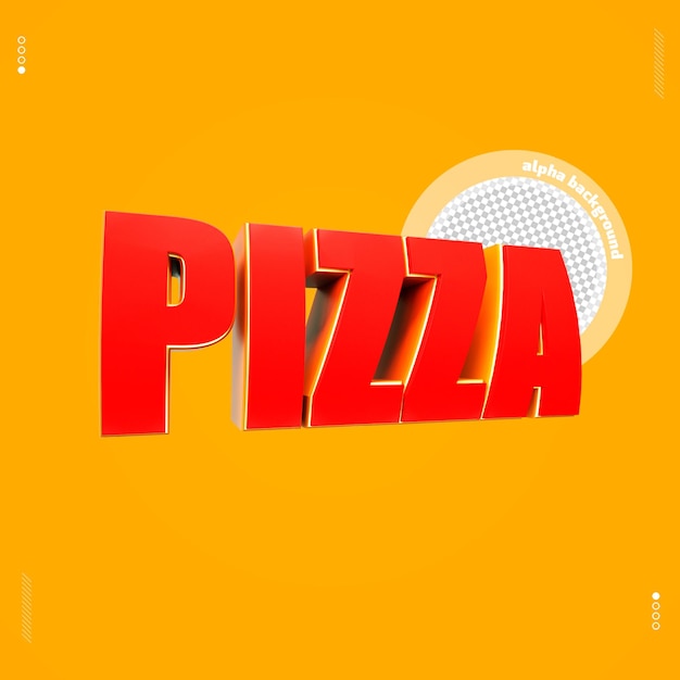 PSD 3d render zegel pizza rood