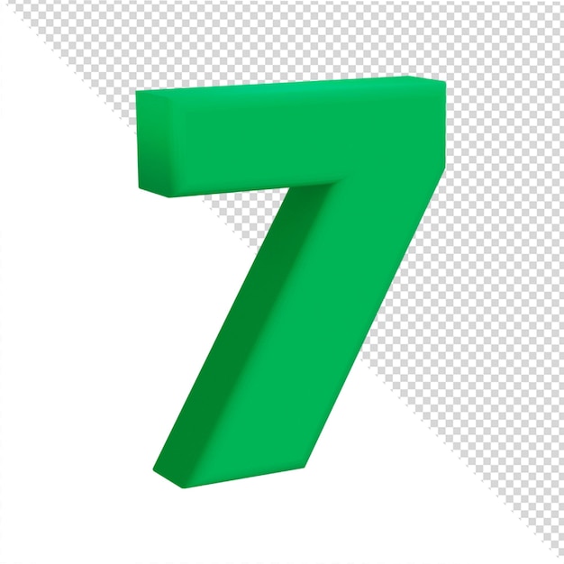 3d render zielona litera alfabetu 7