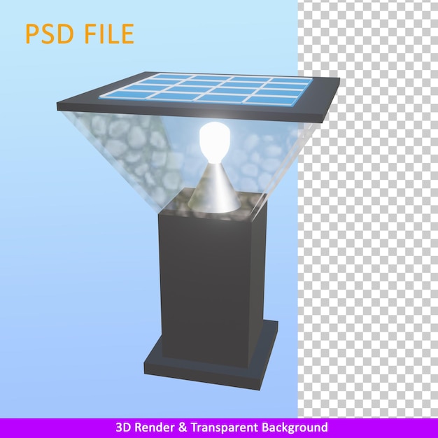 3d render zonne-tuinlicht