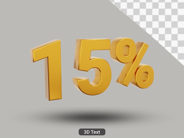 3d rendered 15 percent golden text