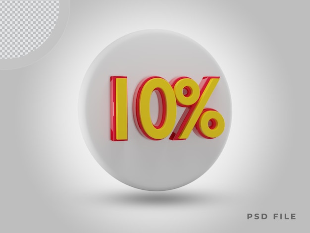 3dレンダリングされた20％の側面図の色icon with premium psd