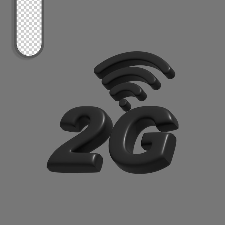 PSD 3d rendered 2g wireless internet connectivity icon