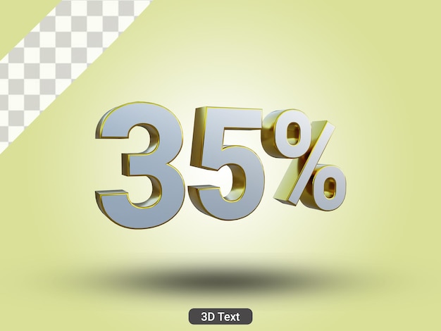 3d rendered 35 percent 3d text