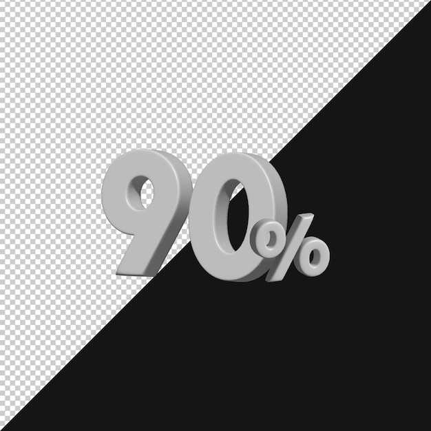 3D Rendered 90 Off Discount Promotion
