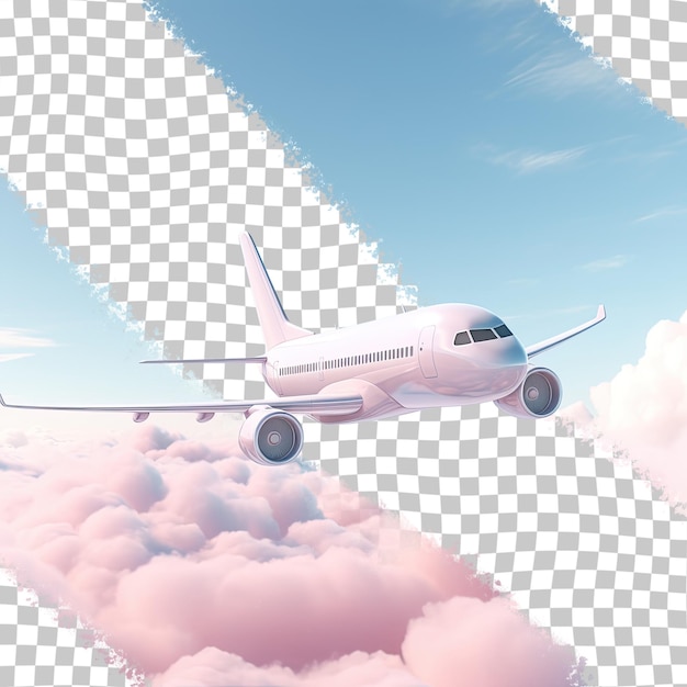 3d rendered airplane in white transparent background