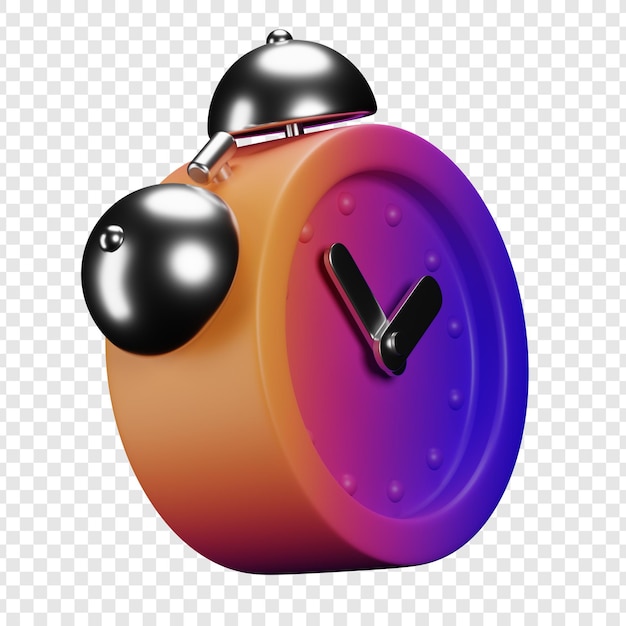 3d rendered alarm clock on a translucent background