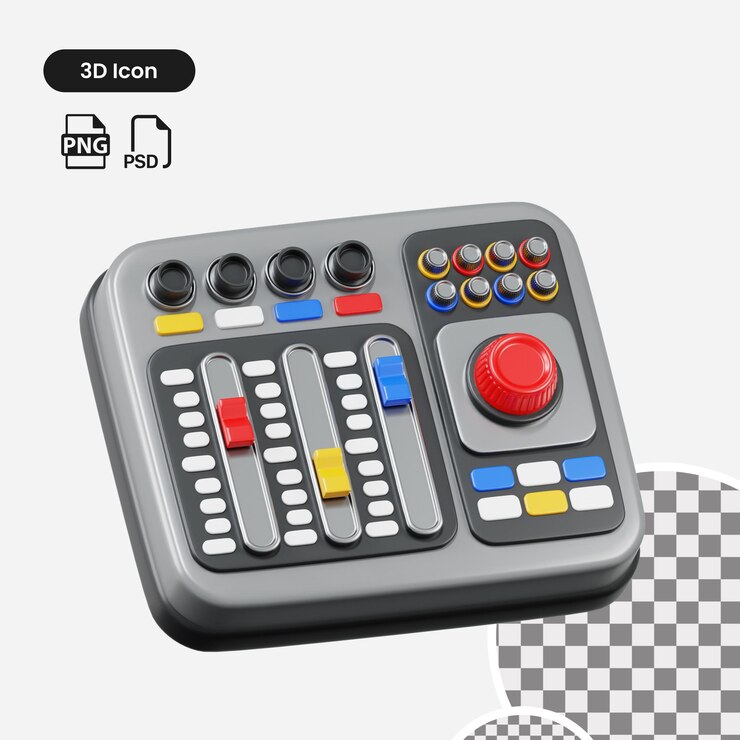 PSD 3d rendered audio mixer icon