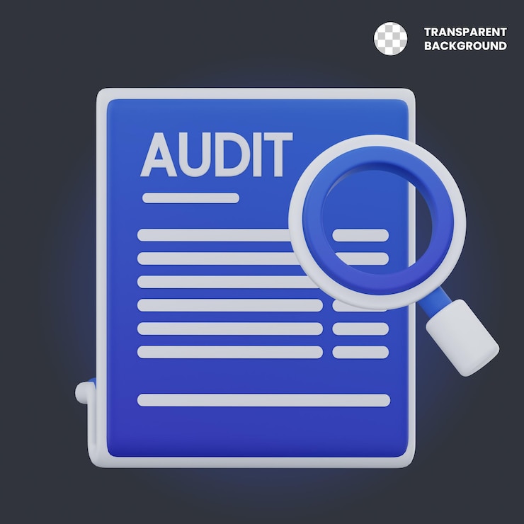 PSD 3d rendered audit document