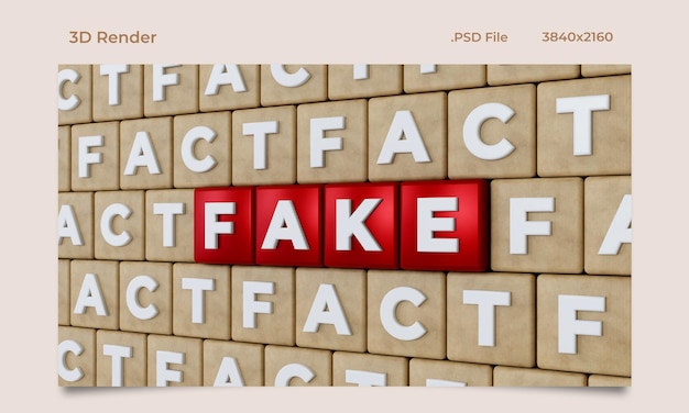 3D rendered background with the fake word