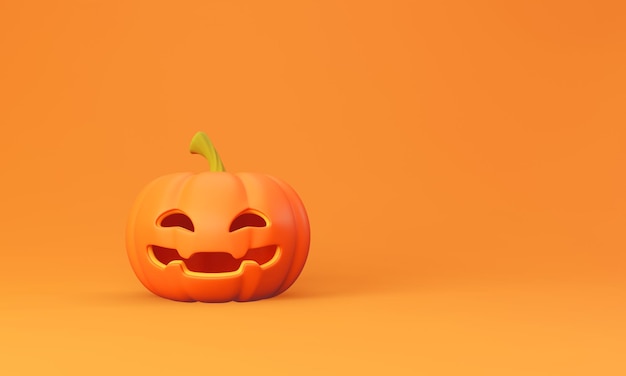 PSD ハロウィーンのカボチャで3dレンダリングされた背景