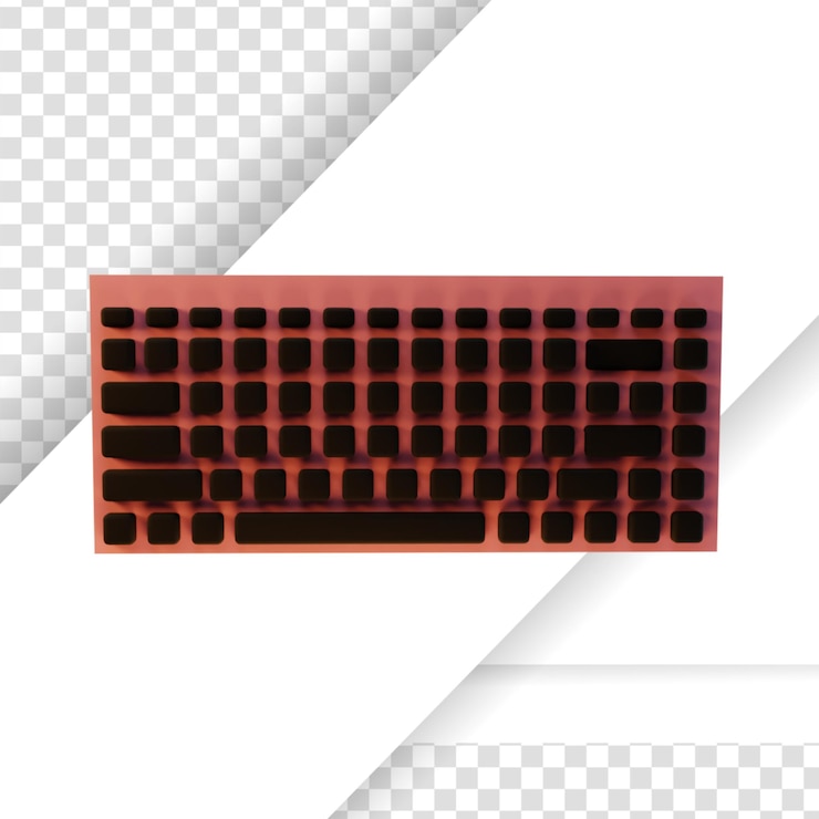 PSD 3d rendered black and pink pc keyboard