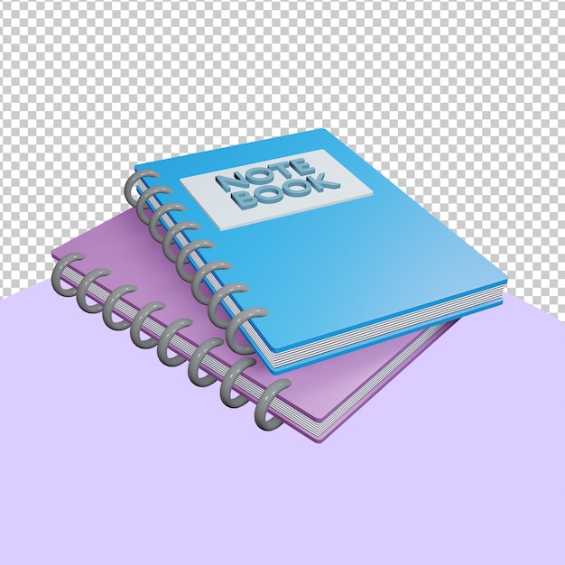 PSD 3d rendered blue and green notebook icon