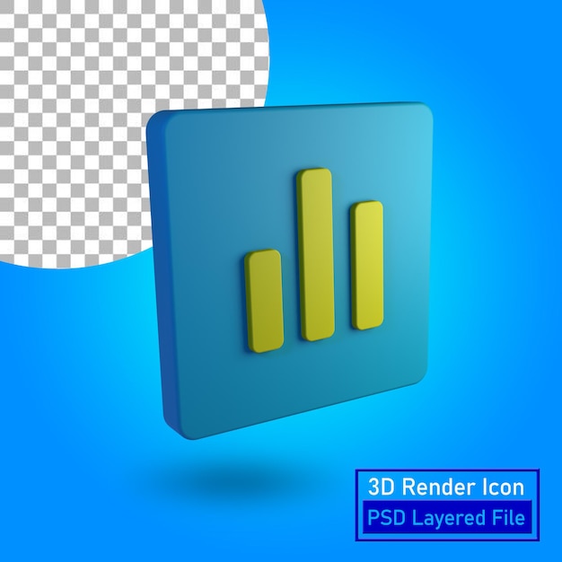 Psdファイルの3dレンダリングされたビジネスチャートアイコン