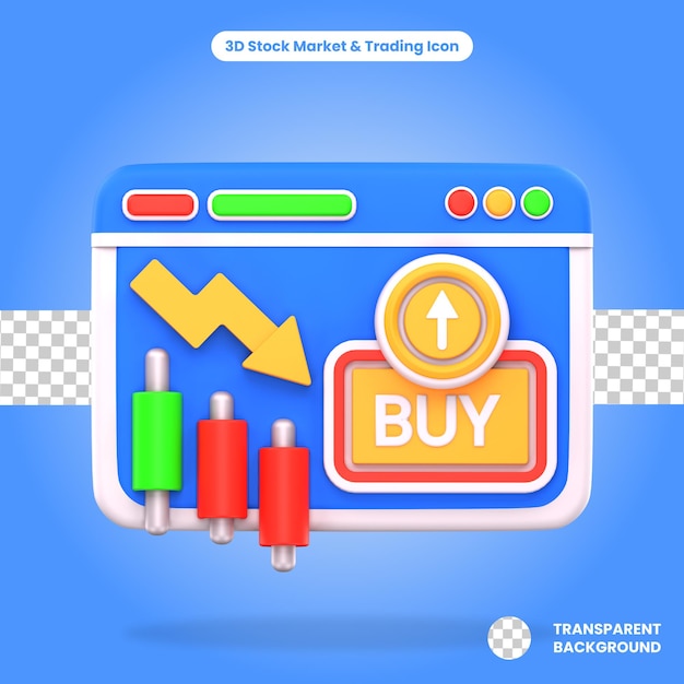3d rendered buy loss stock isolated on the transparent background
