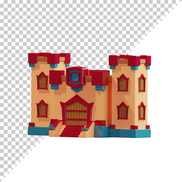 PSD cartone animato 3d reso del castello