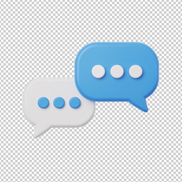 3D rendered chat bubbles indicating communication and conversation PNG