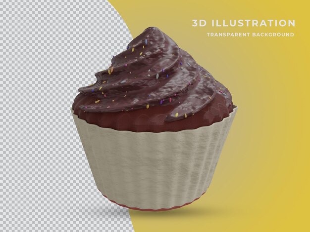 3dレンダリングされたチョコレートケーキの写真