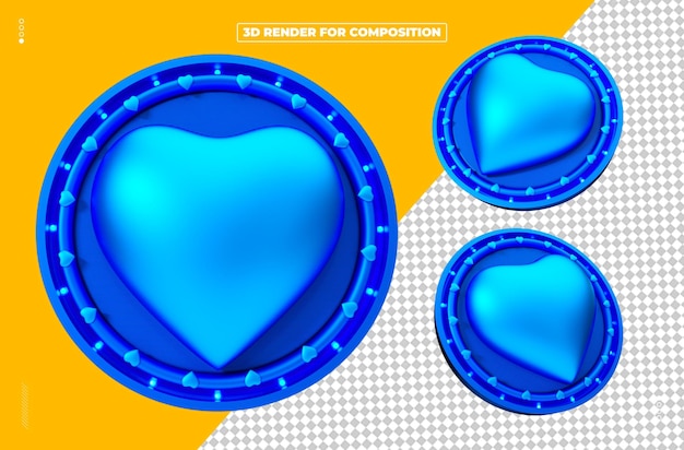 3d rendered circle hearts valentines day options