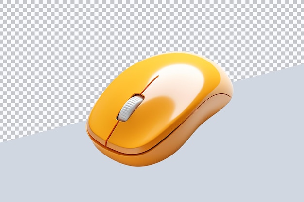 PSD 3d rendered computer mouse on transparent background