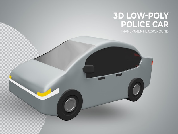 3d 렌더링된 귀여운 낮은 폴리 장난감 자동차